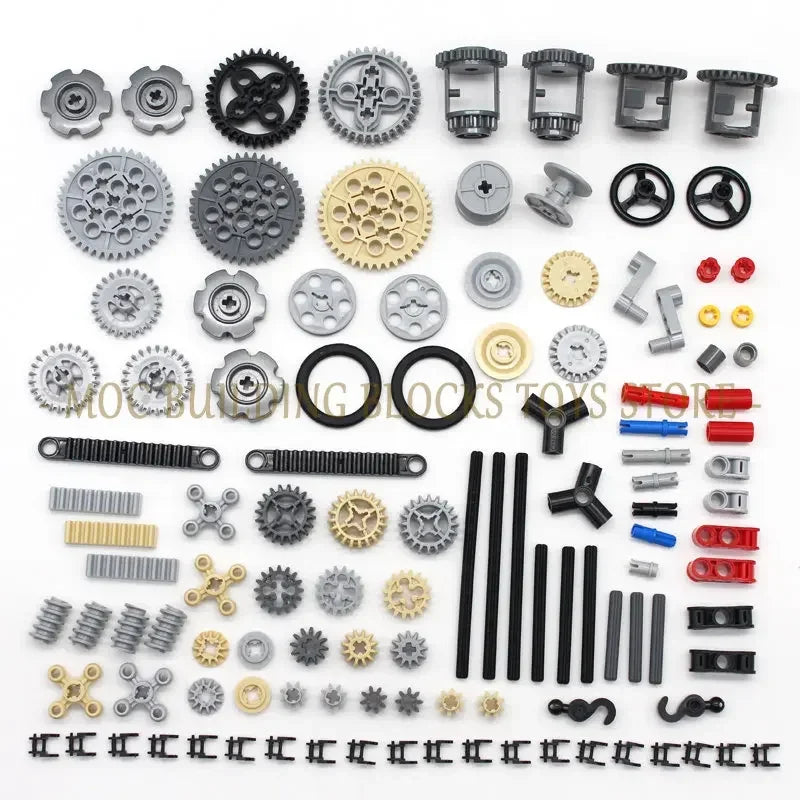 High-Tech Technical Parts Pin Beam Liftarm Axle Connector Panel Gear Car Motorcycle Building Blocks Bricks Technology Set Toys