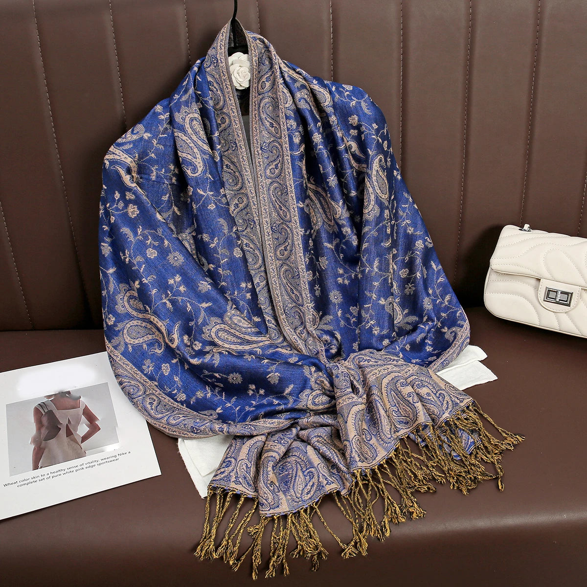 Women's Printed Pashmina Shawl, Soft Winter Scarf