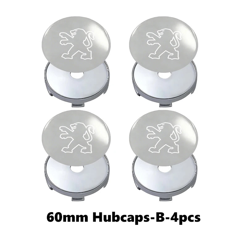 4pcs Car Wheel Center Hub Cap 60mm Universal Anti-Scratch Hub Protector For Peugeot GTLine 308 508 5008 3008 408 206 207 106 406