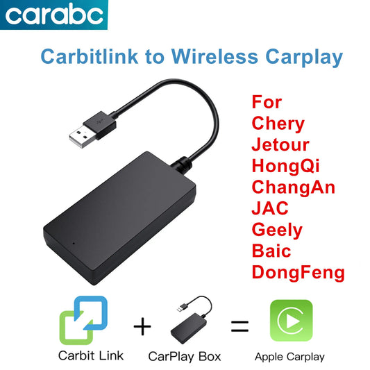 CARABC Carbit Link to Wireless CarPlay & Android Auto Adapter — for Chinese-Market Cars (BAIC, Geely, Jetour, Changan, Chery, DongFeng)