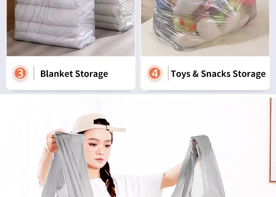 10PCS Large Capacity Plastic Bags Thicken Moving Packaging Bag Clothes Storage Bags for Toys Duvet Blanket Bedding Organizer