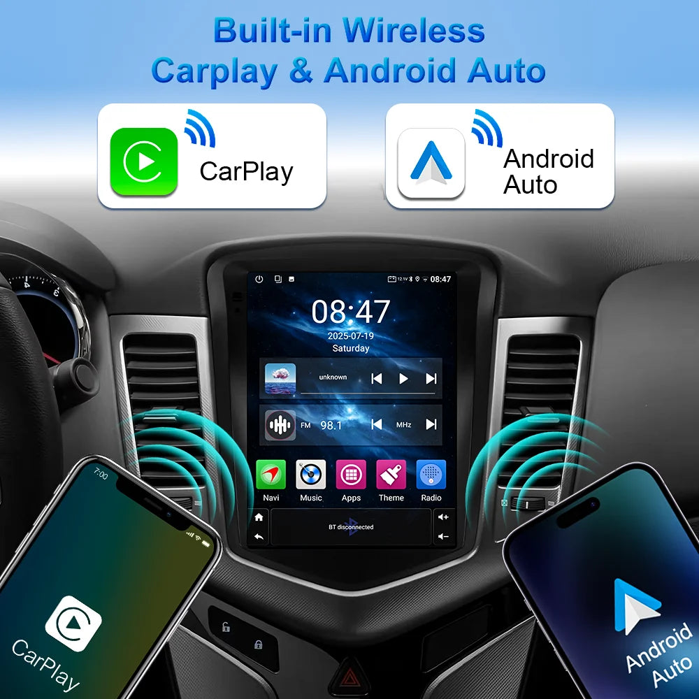 Car Stereo with Apple CarPlay & Android Auto, Compatible with Chevrolet Cruze J300