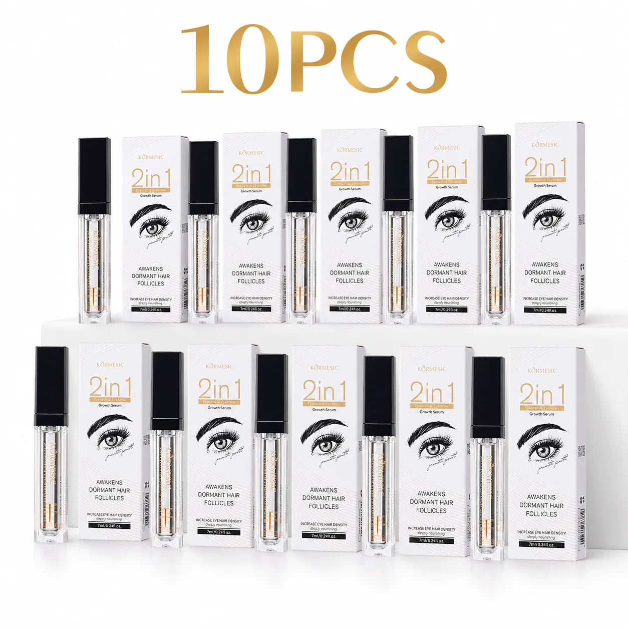 2 In 1 Eyelash Eyebrow Growth Serum Fast Lash & Brow Enhancer Fuller Looking Brows Longer Lashes Daily Care Formula Lash Booster