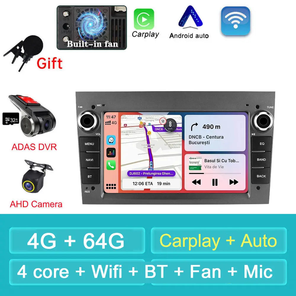 Car Stereo with Apple CarPlay & Android Auto, Compatible with Opel/Vauxhall Astra, Antara, Vivaro, Vectra & Corsa