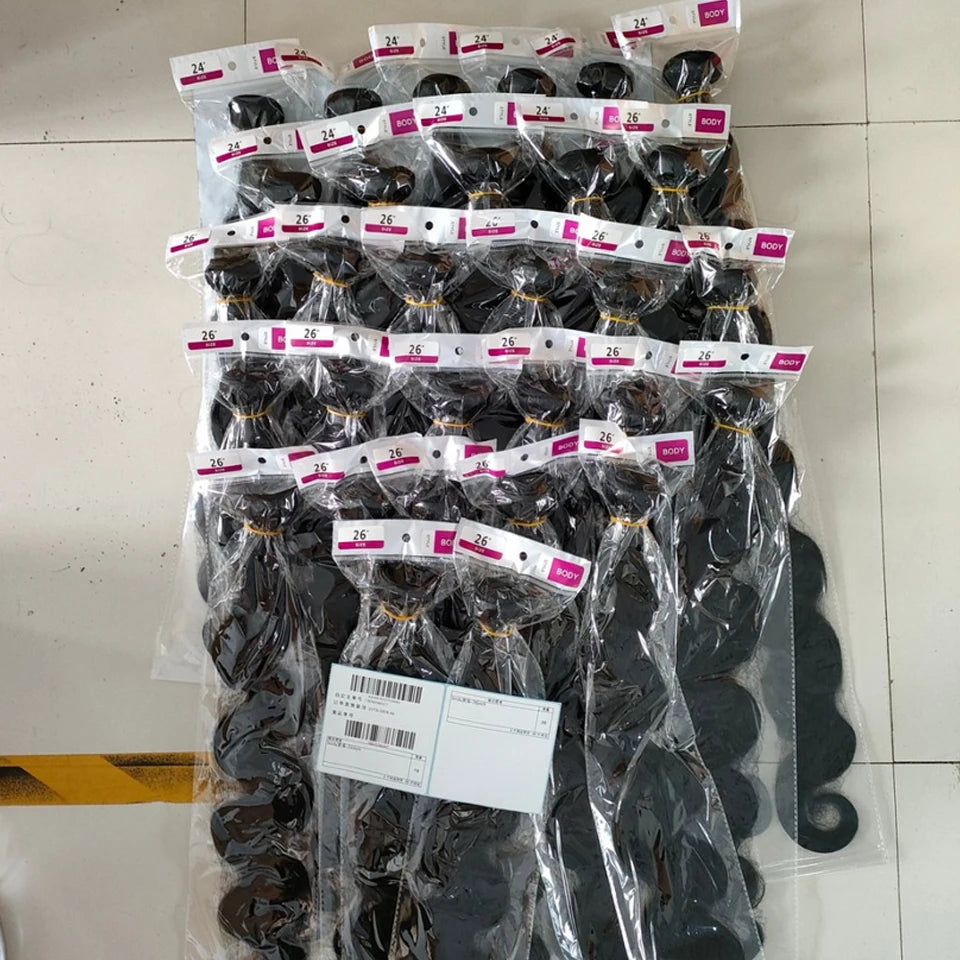 30 40 Long Body Wave Bundles Human Hair 8-40 Inch Brazilian Raw 100% Unprocessed Raw Virgin Human Hair Wavy 2/3/4 Bundles