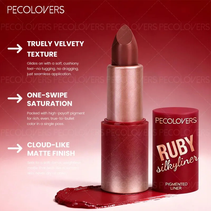 1PC Red Tube Lipstick, High Color Rendering, Red Series Lipstick, Waterproof, Non-drying, Suitable for Various Makeup Looks