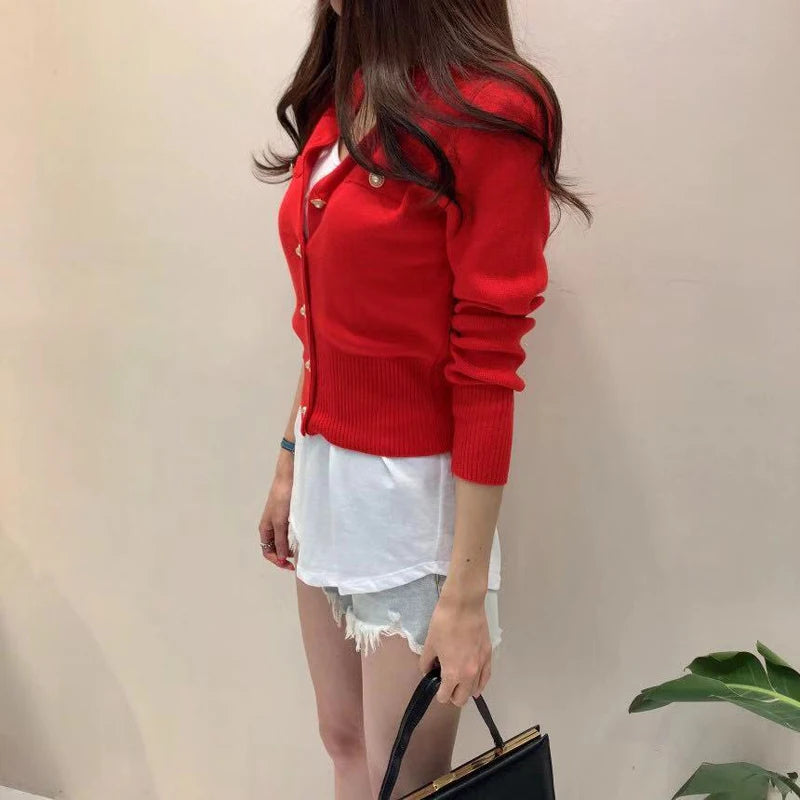 Women's short knit cardigan, single-breasted — view 15 of 20