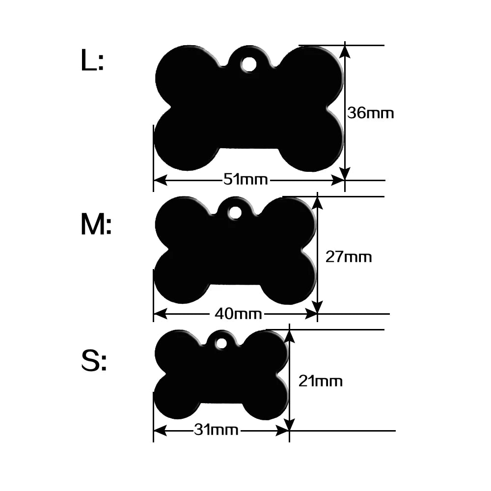 20-Pack Bone-Shaped Pet ID Tags - Double-Sided Engraving – photo 2