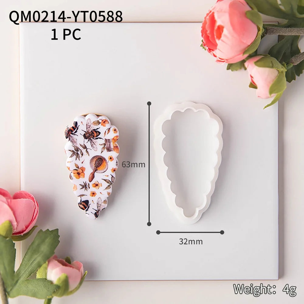 1PC Various Styles Geometric Shape Flower Tile Pattern Polymer Clay Mould Hairpin Embossing Clay Mold Jewelry Making Clay Tools