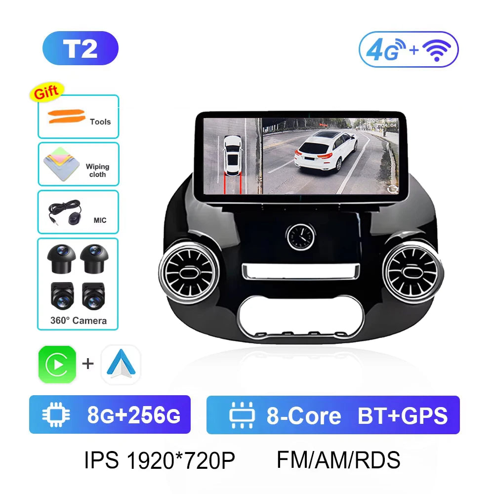 Smart System Android 14 for Mercedes Benz Vito W447 2014 - 2022 Car Video Radio Multimedia Player Cooling fan Bluetooth
