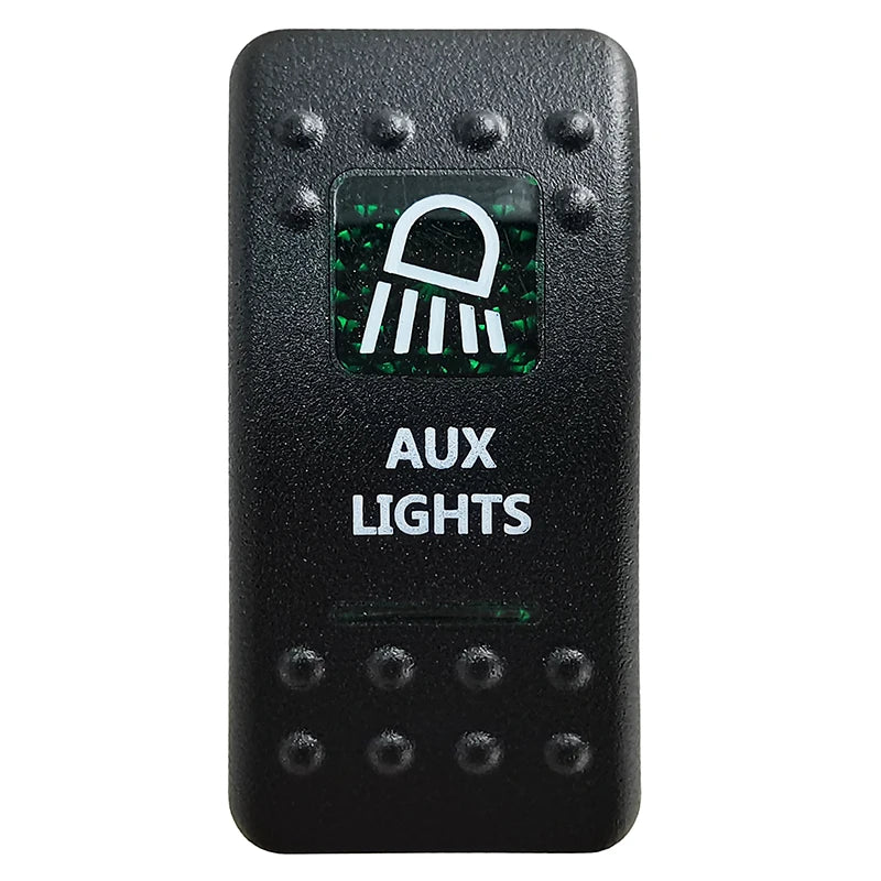 Green LED Rocker Switch - Waterproof SPST & DPDT Options