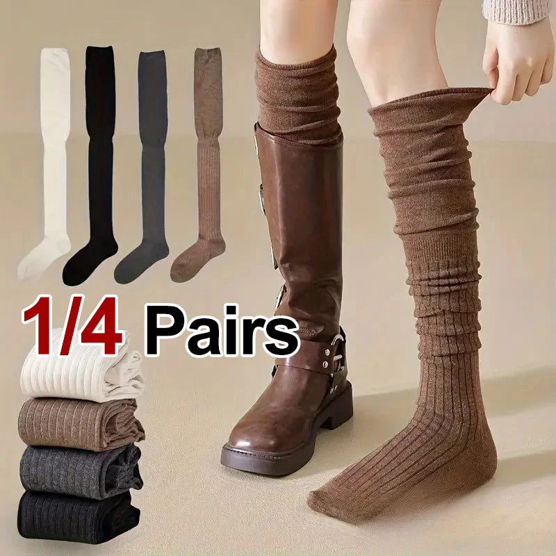 Women's Knee High Socks, 1 or 4 Pairs