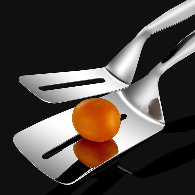 10-Inch Stainless Steel Steak Tongs: Multi-Purpose Food Clip for Grilling, Serving & Cooking