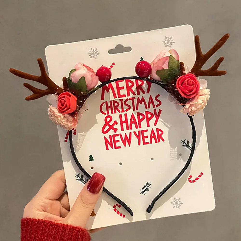 Christmas Decoration Hairband Cute Antler Santa Claus Snowflakes Christmas Eve Headwear Fashion New Year Party Hair Accessories