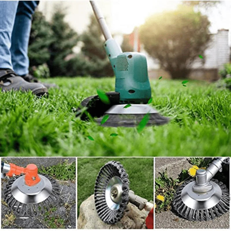 Steel Wire Weeding Garden Weed Wheel Tools Rust Removal Twisted Wire Steel Wire Grass Trimmer Head Weed Mower Accessories