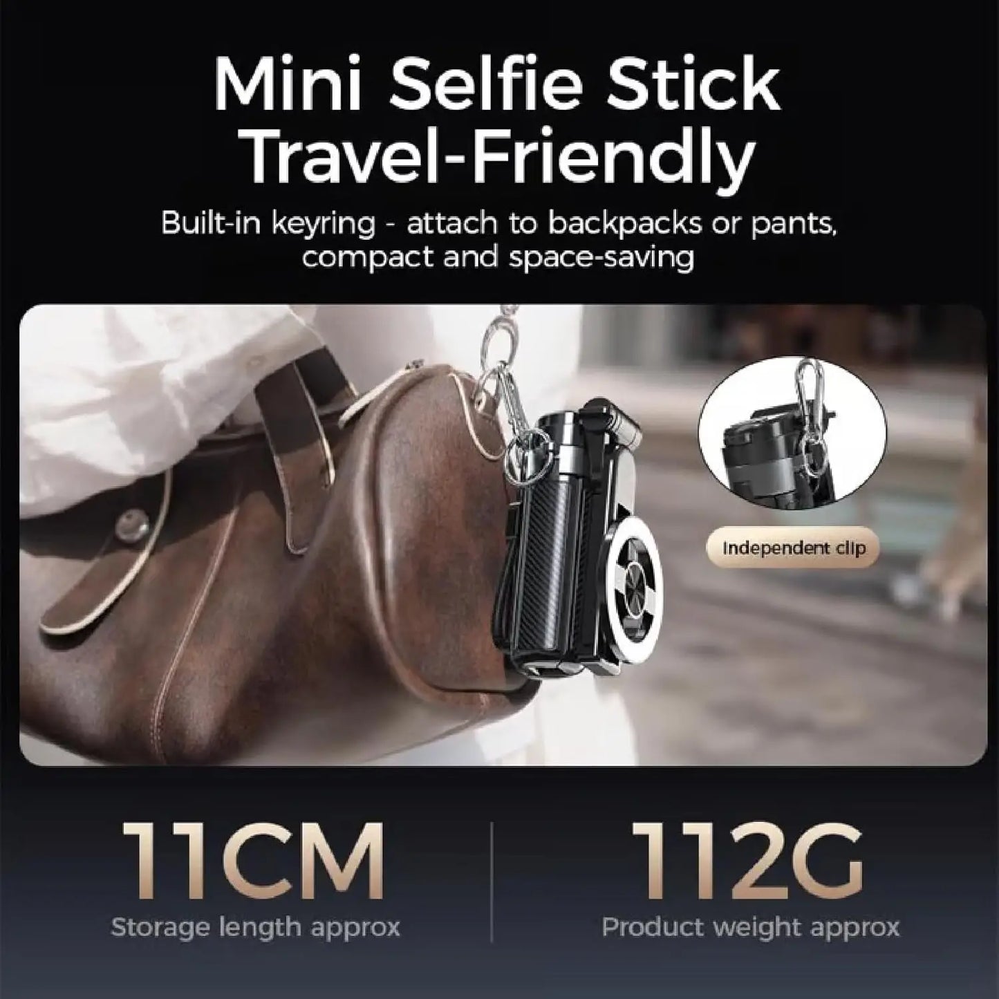 Magnetic Pocket Selfie Stick, 4 in 1 Magnetic Selfie Stick Tripod Stand for iPhone, 360° Rotation Extendable Detachable Tripod