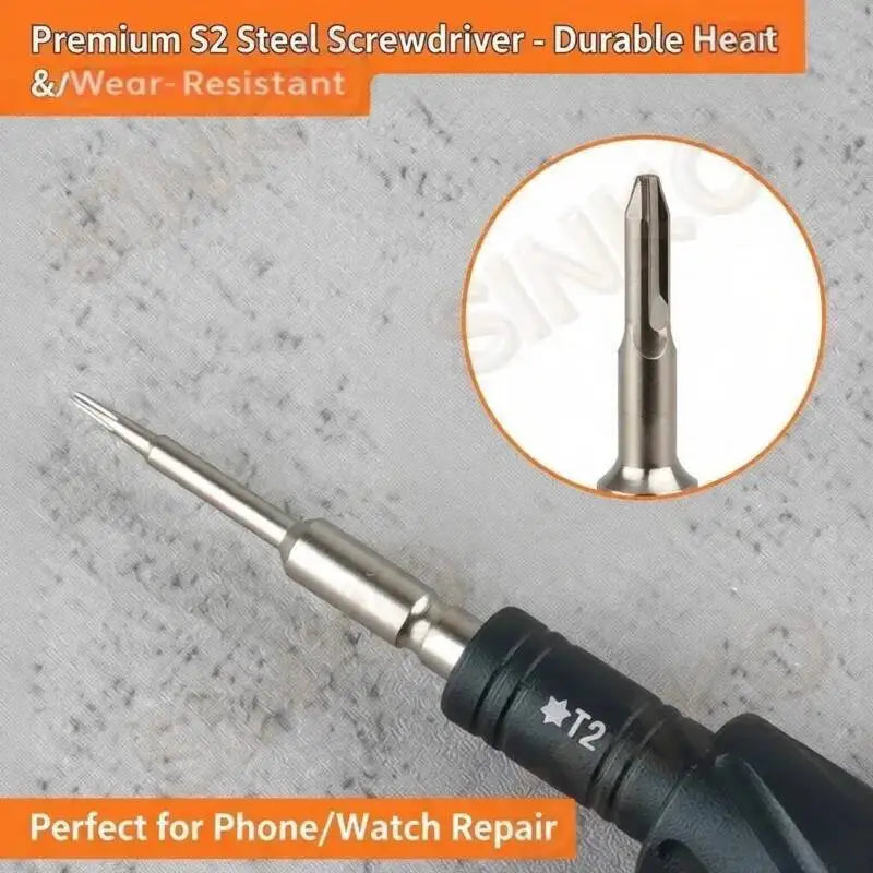 S2 Steel Precision Screwdriver Aluminum Alloy Non Slip Handle Magnetic Tip 360 Noise Reduction Bearing for iPhone Samsung Repair