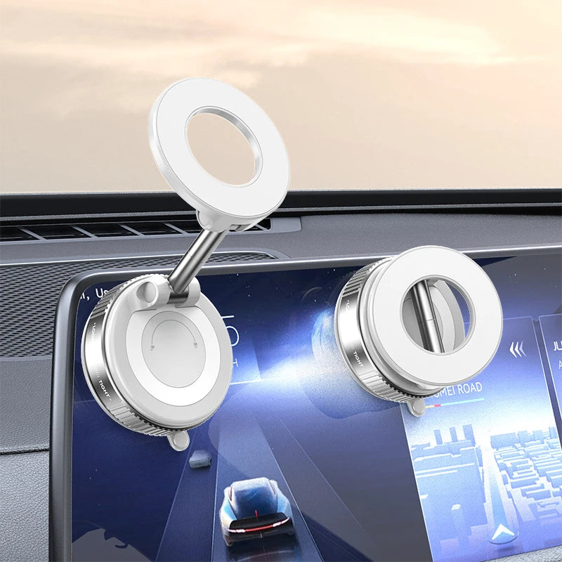 360° Magnetic Car Phone Holder – MagSafe Compatible, Vacuum Suction, 16-Magnet Mount | Universal 4.7"+ | Dashboard & Windshield