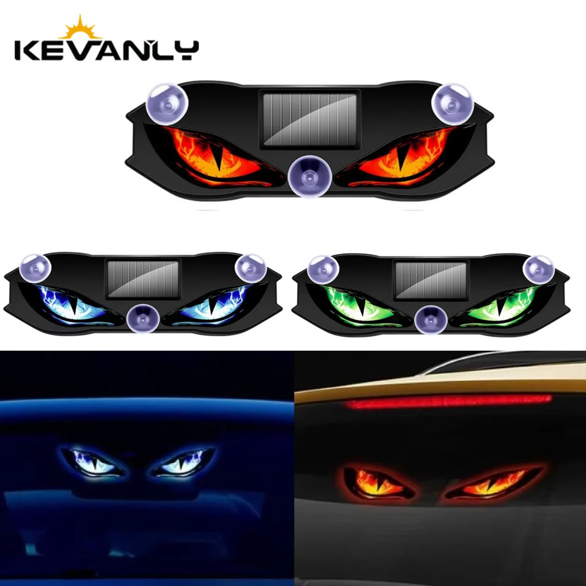 Solar Car Demon Eye Light — Flashing Safety Warning Signal Light