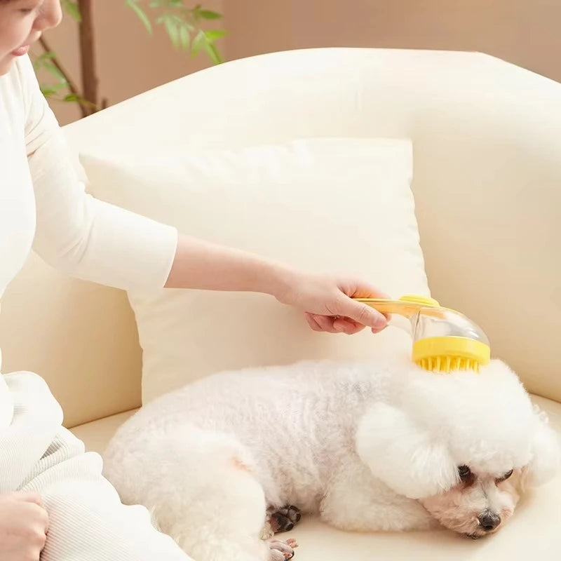 Long-Handle Pet Bath Brush - Soft Silicone Grooming Comb – photo 3