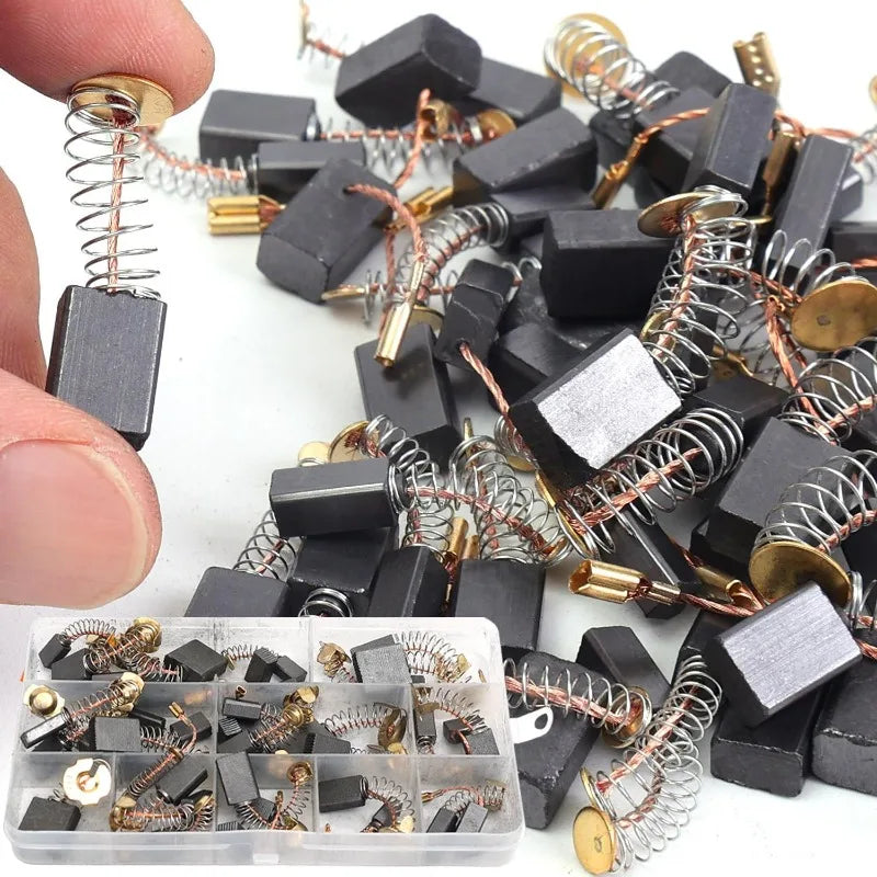 Carbon Brush Repair Kit Power Tool Electric Motor Replacement Parts Chainsaw Hand Drill Angle Grinder Graphite Brush Spring Part