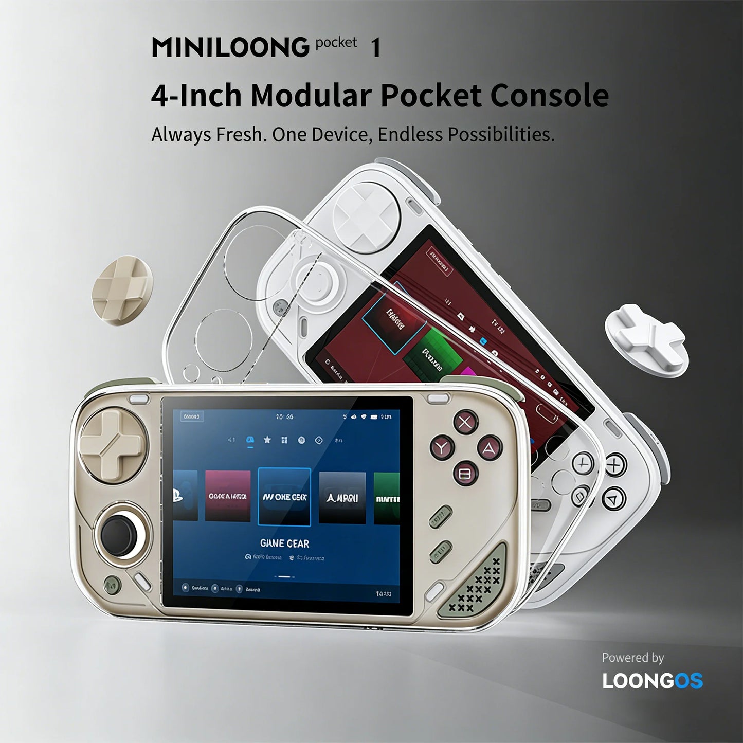 MINILOONG POCKET 1 Handheld Game Console 4'' IPS Screen HD Output Open Source Systems OTA Upgrades LOONG OS New Console POCKET1