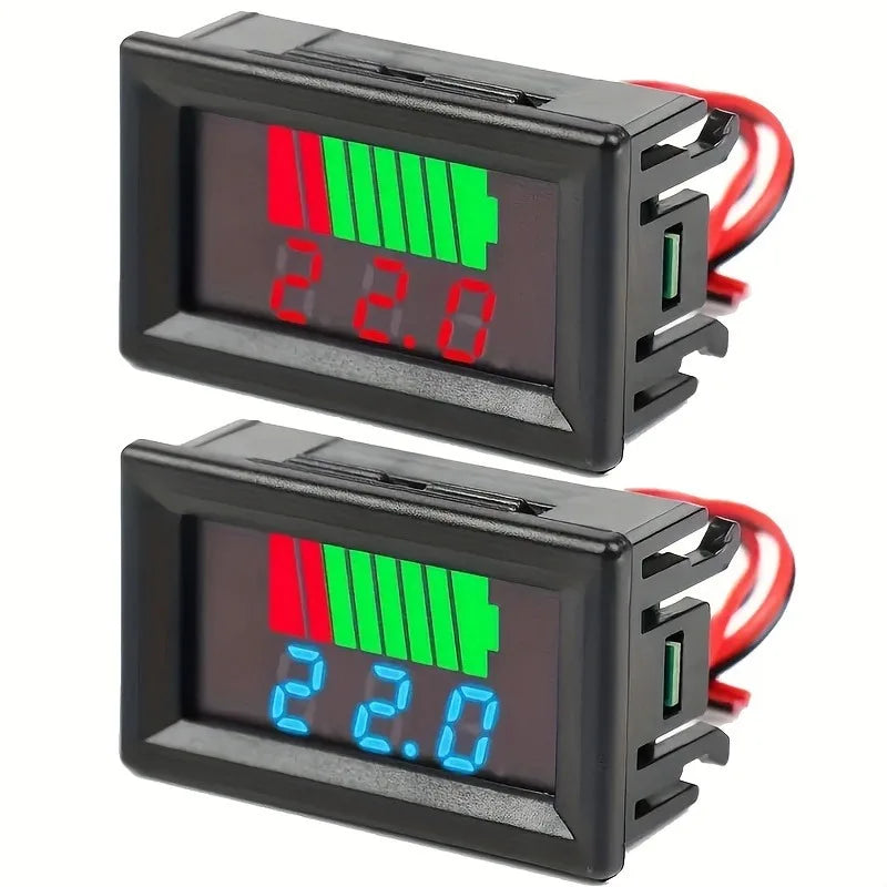12V 24V 36V 48V 60V Car Battery Charge Level Indicator Lithium Battery Capacity Meter Tester Display LED Tester Voltmeter