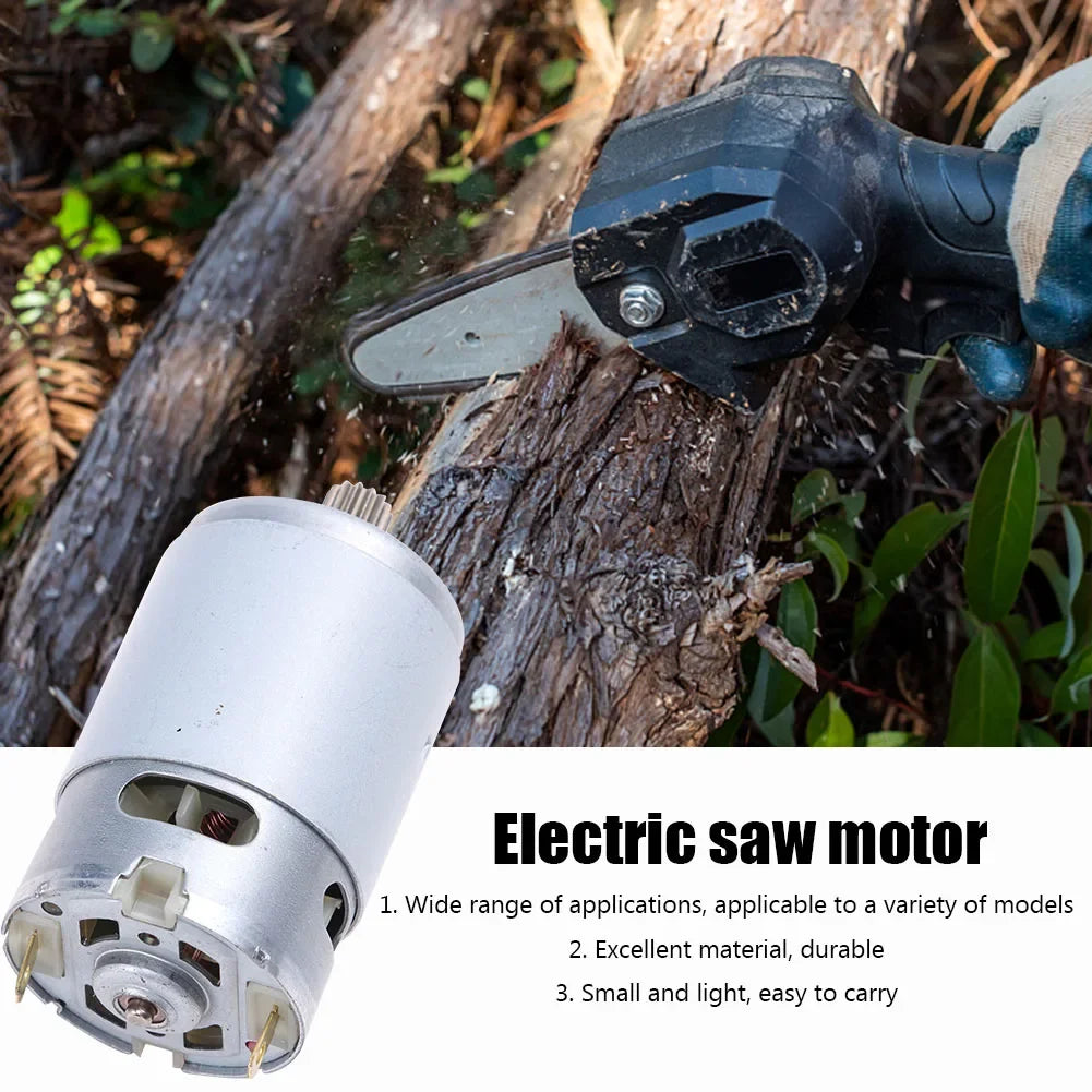 21V Motor Brushed 14 Teeth DC ELectric Motor Suitable for 4/6 inch Cordless Mini Logging Saw Chainsaw Power Tool Accessories