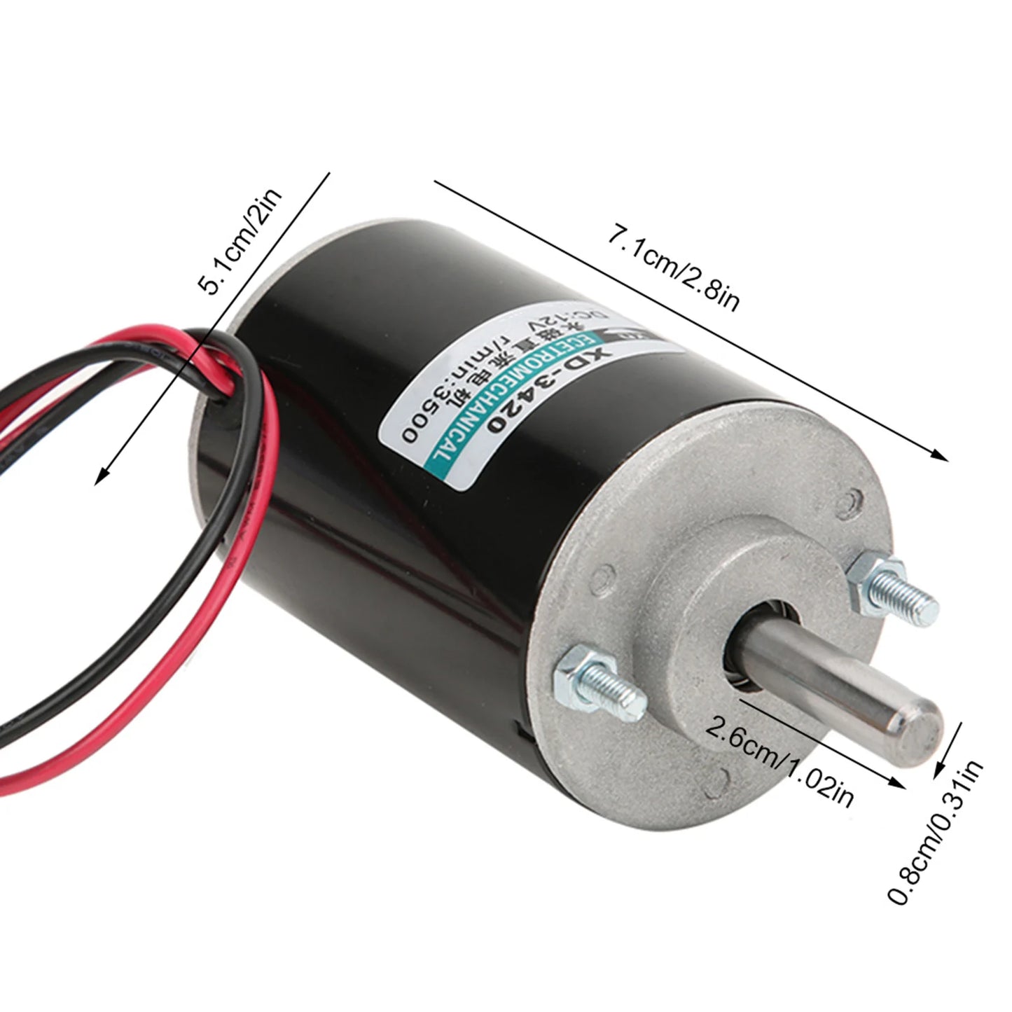 XD‑3420 12/24V 30W Permanent Magnet DC Motor High Speed CW/CCW