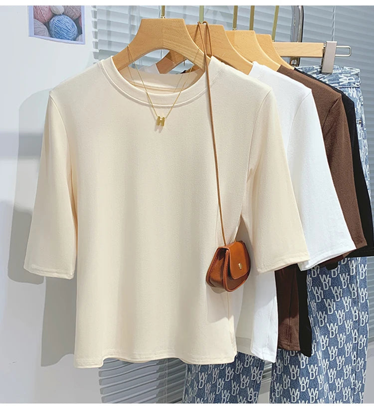 Women's 100% cotton crew neck tee — view 9 of 20