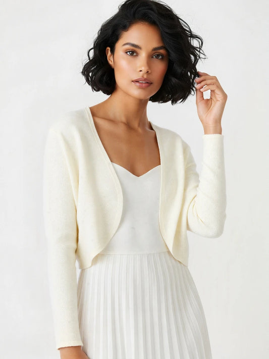 Women's short sleeve knit cardigan, cropped — view 1 of 16