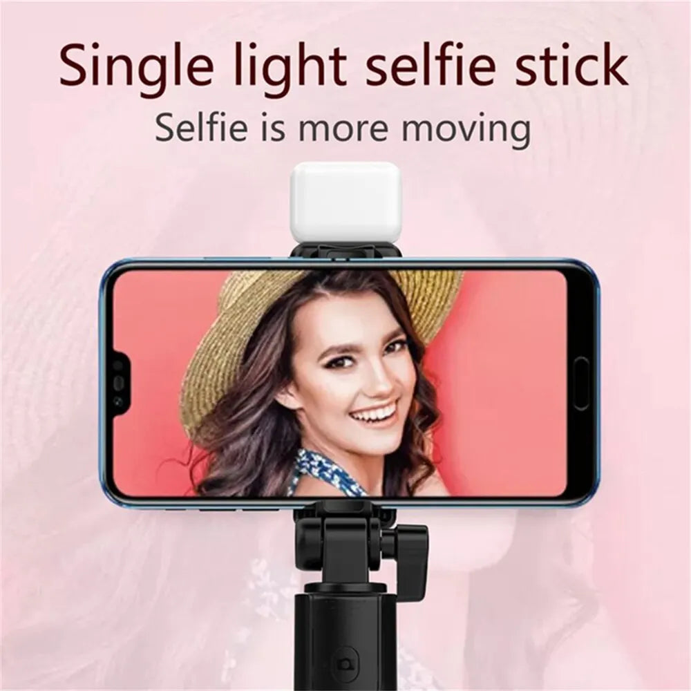 Portable Bluetooth Selfie Stick Tripod – Wireless Remote, Fill Light & Extendable Phone Stand
