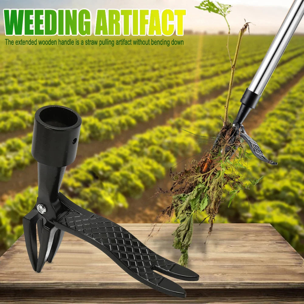Stand-Up Weed Puller Claw Head — Foot-Pedal Root Remover Tool