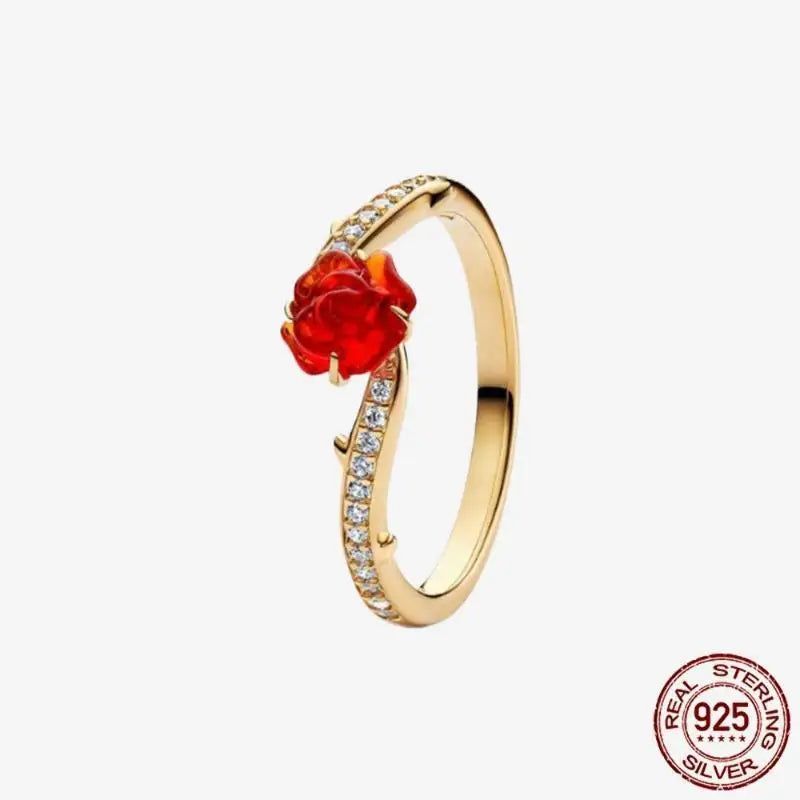 925 Sterling Silver Open Ring Style CZ Paved Heart Butterfly Flower Colorful Gemstone Ring For Women Daily Wear Jewelry Gift