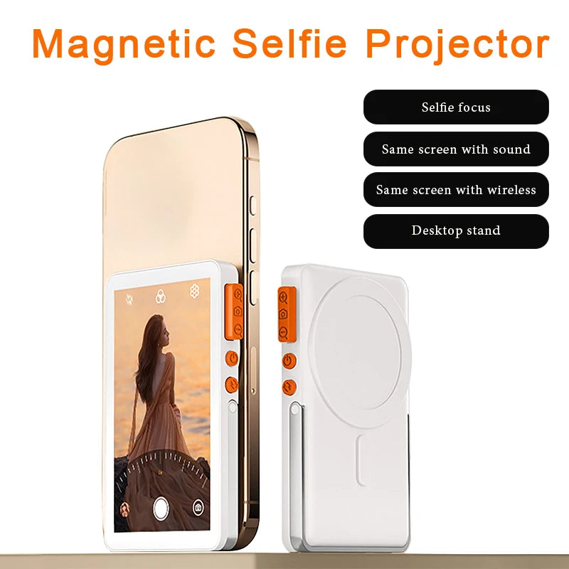 Magnetic Wireless Vlog Selfie Monitor Screen With Adjustable Focus Mobile Phone Selfie Screen Device for Smartphone Rear Camera