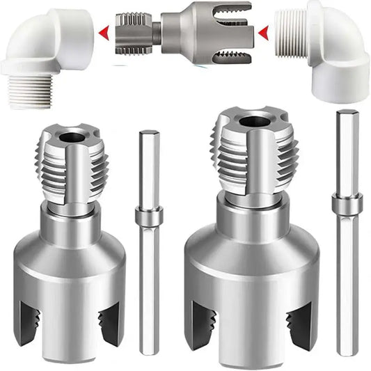 Pipe Thread Cutting Tool Integrated Internal & External Pipe Threading Tool Electric Drill Compatible PVC Pipe Threader Kit