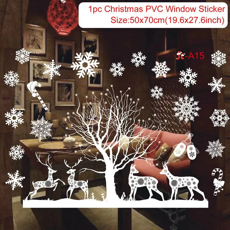 Christmas Wall Window Stickers Marry Christmas Decoration For Home 2026 Christmas Ornaments Xmas Navidad Gift New Year 2026