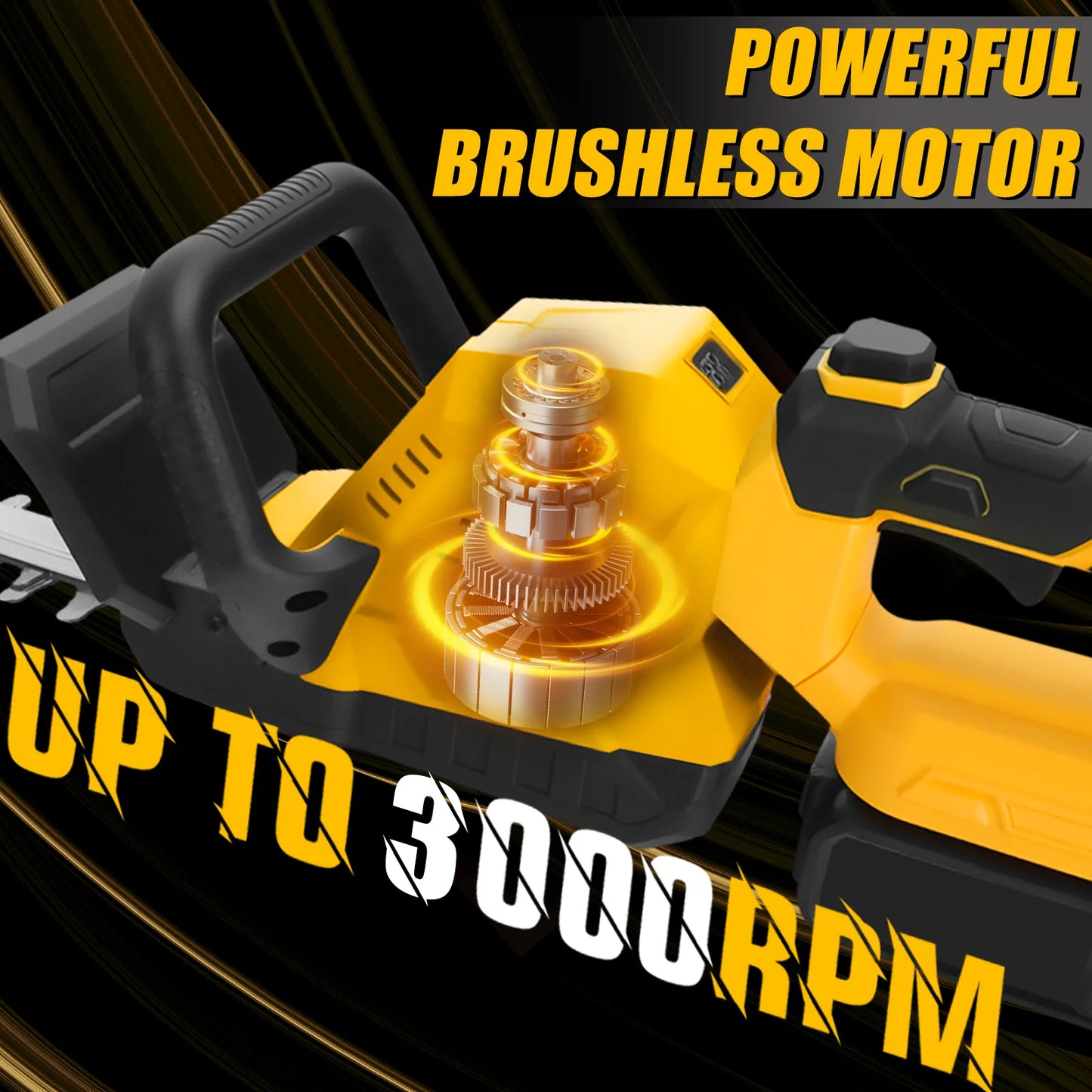 Brushless Cordless Hedge Trimmer – Compatible with Dewalt 20V Battery (Battery Not Included)