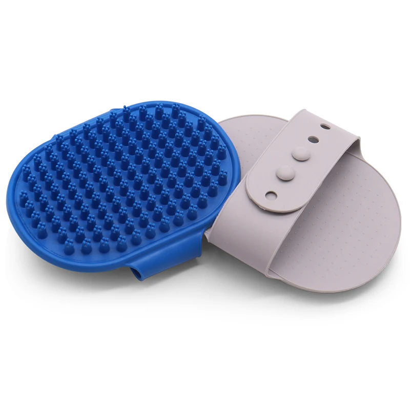 Rubber Dog Bath Brush with Ring Handle - Pet Shedding Comb - photo 2