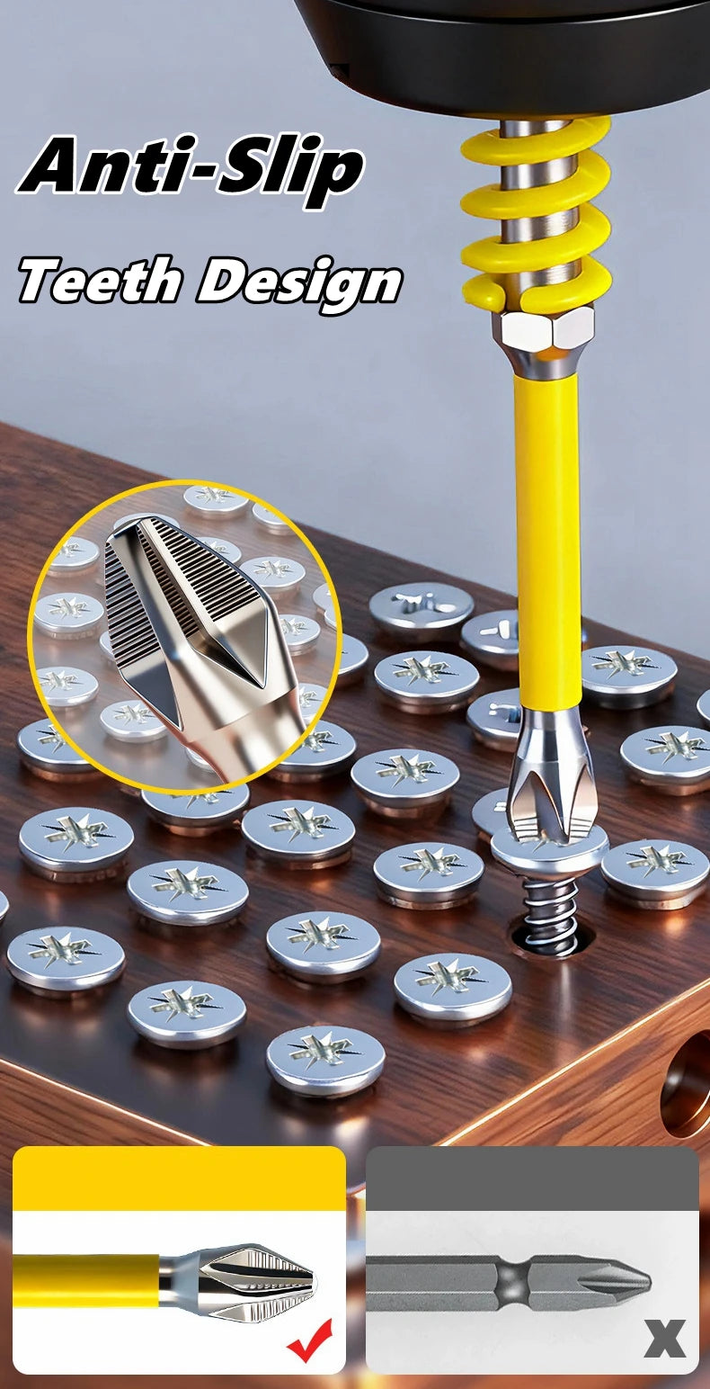 Spring Screwdriver Bits Magnetic PH2 Driver Screw Anti-slip 60/90/110mm 1/4'' Hex Shank Drill Head Electric Repair Tool
