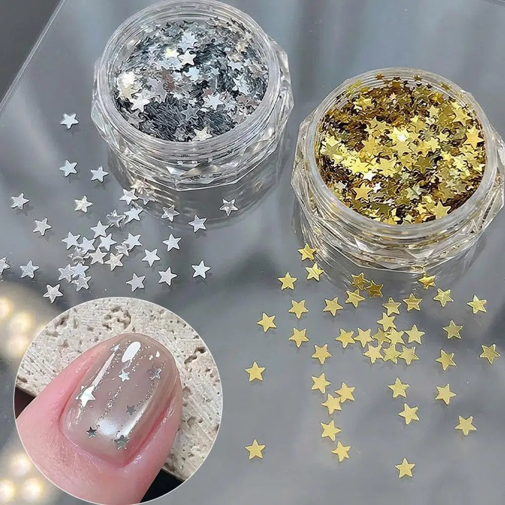 Silver Glitter for Nails Design Shiny Nail Glitter Flakes Sparkling Silver Nail Sequins Starlight Sequins Glitters Nails Charms