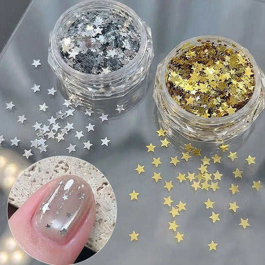 Silver Glitter Flakes for Nail Art - Sparkling Sequins and Nail Charms