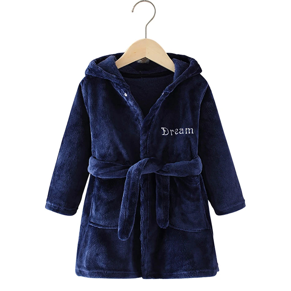 Kids Hooded Fleece Bathrobe - Cute Cartoon Robe for Boys and Girls - photo 11