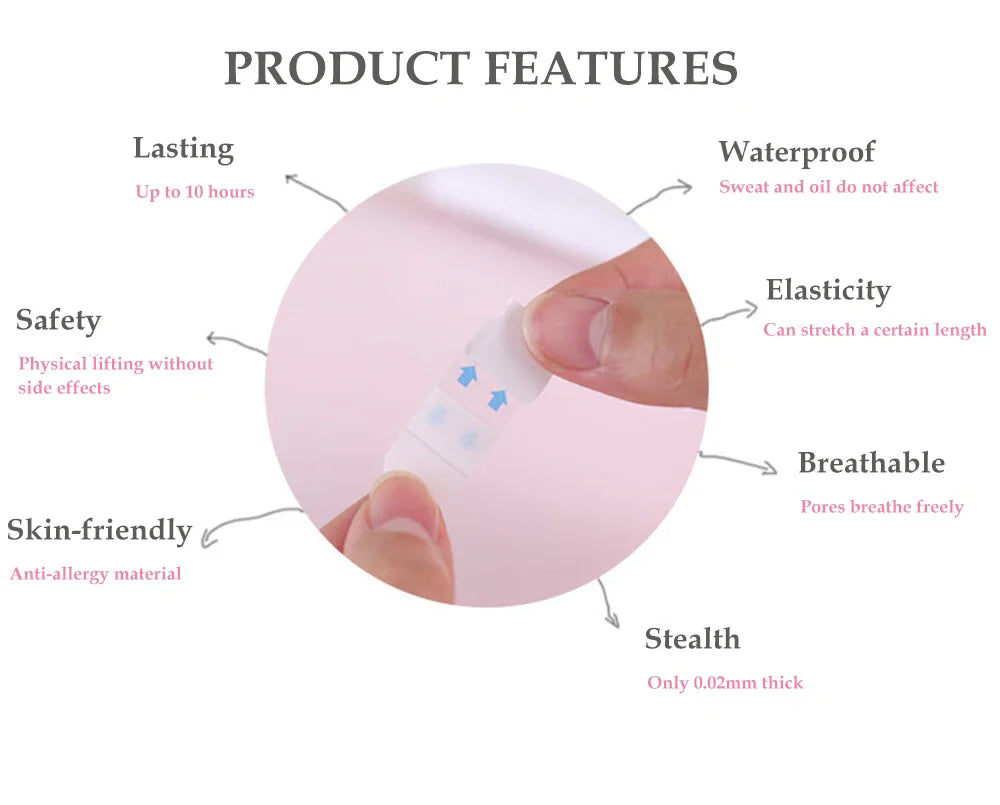 40/120PCS V-Shape Face Wrinkle Sagging Skin Adhesive Tape Lifting Face Stickers Invisible Transparent Thin Face Patche Lift Tool