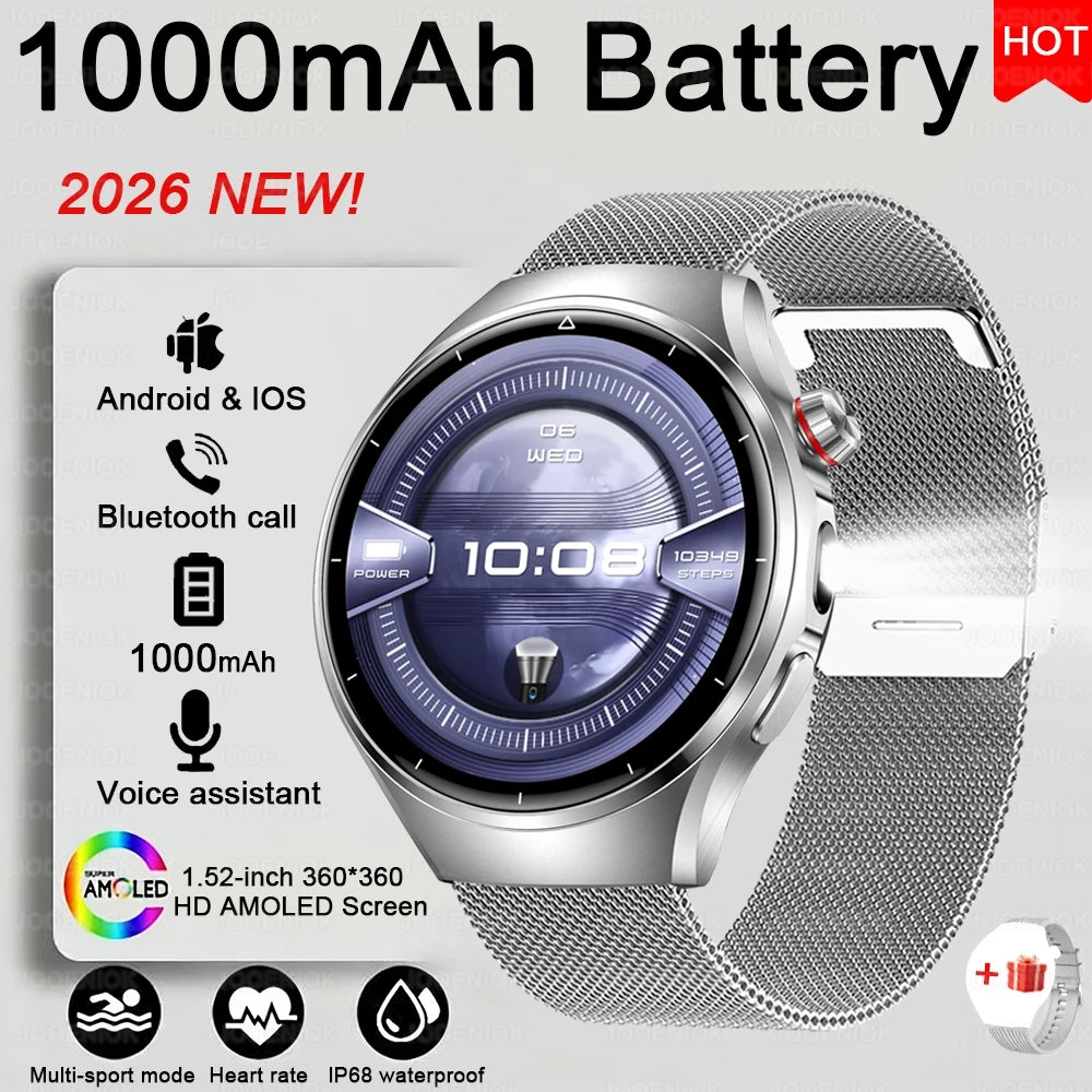 2026 G6 Max Smartwatch – 1000mAh Battery, Bluetooth Call, GPS Tracking & LED Flashlight | Men