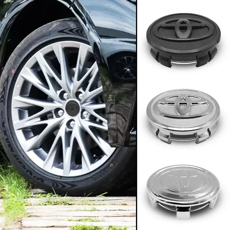 4Pcs 62mm 57mm Car Wheel Center Hub Caps Cover Badge Accessories For Toyota Prado Yaris Hilux Verso Fortuner Supra Corolla Camry