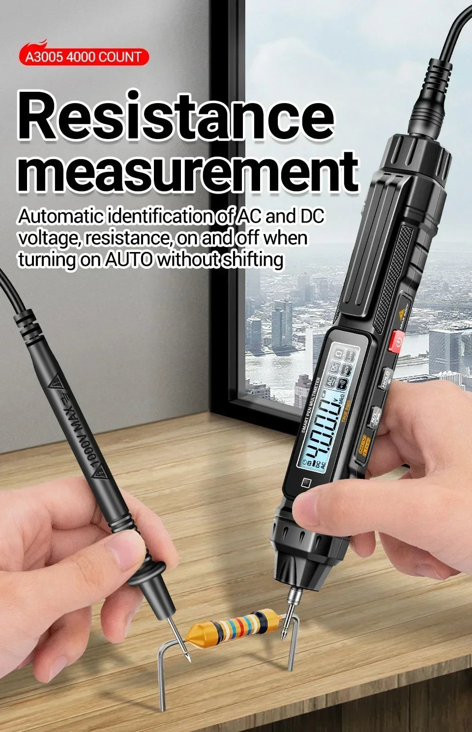 A3005+B20 Digital Multimeter Professional Insulated Voltage Test Pen Non-Contact AC/DC VoltageTester Double Head Screwdriver