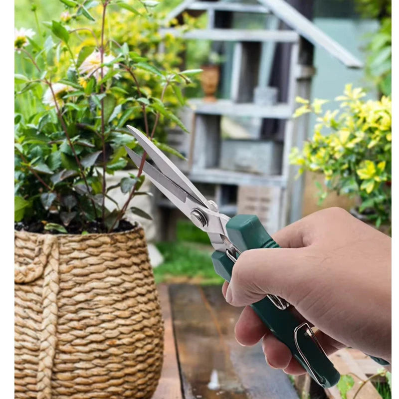 Garden Pruning Shears – Straight-Head Non-Slip Stainless Steel Bonsai & Household Scissors