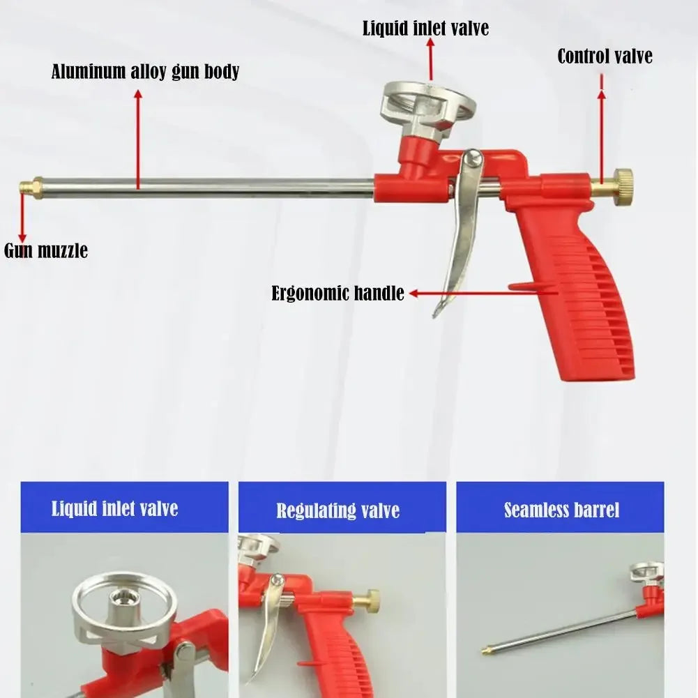 House Decoration Foam Spray Gun Foaming Jet Glue Gun Metal Polyurethane Trigger Spray Sealant Caulking Foam Expanding Spray Gun