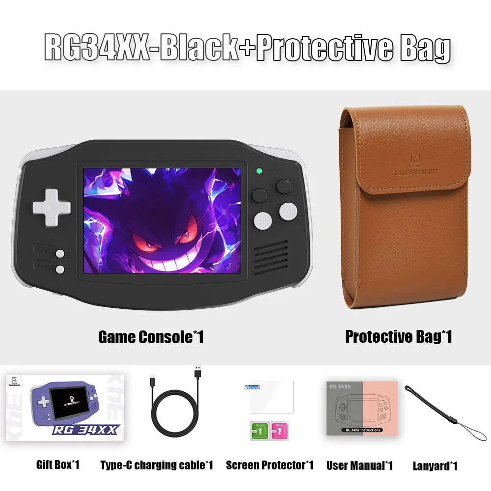 Anbernic RG34XX 64Bit Retro Handheld Game Player 3.4-inch IPS Screen HD-Support TV Portable Game Console 3500mAh streaming Gift